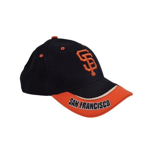 Vintage SF Giants Snap Back Cap Hat Embroidered Logo Black Orange MLB - Picture 2 of 4